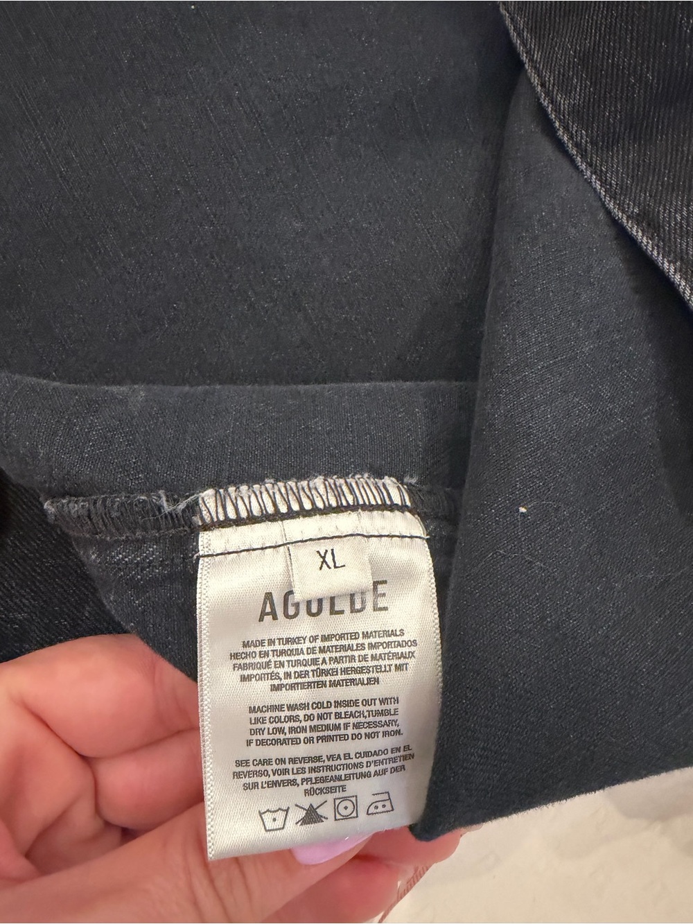 Agolde Washed Black Denim Jacket - Picture 5 of 6